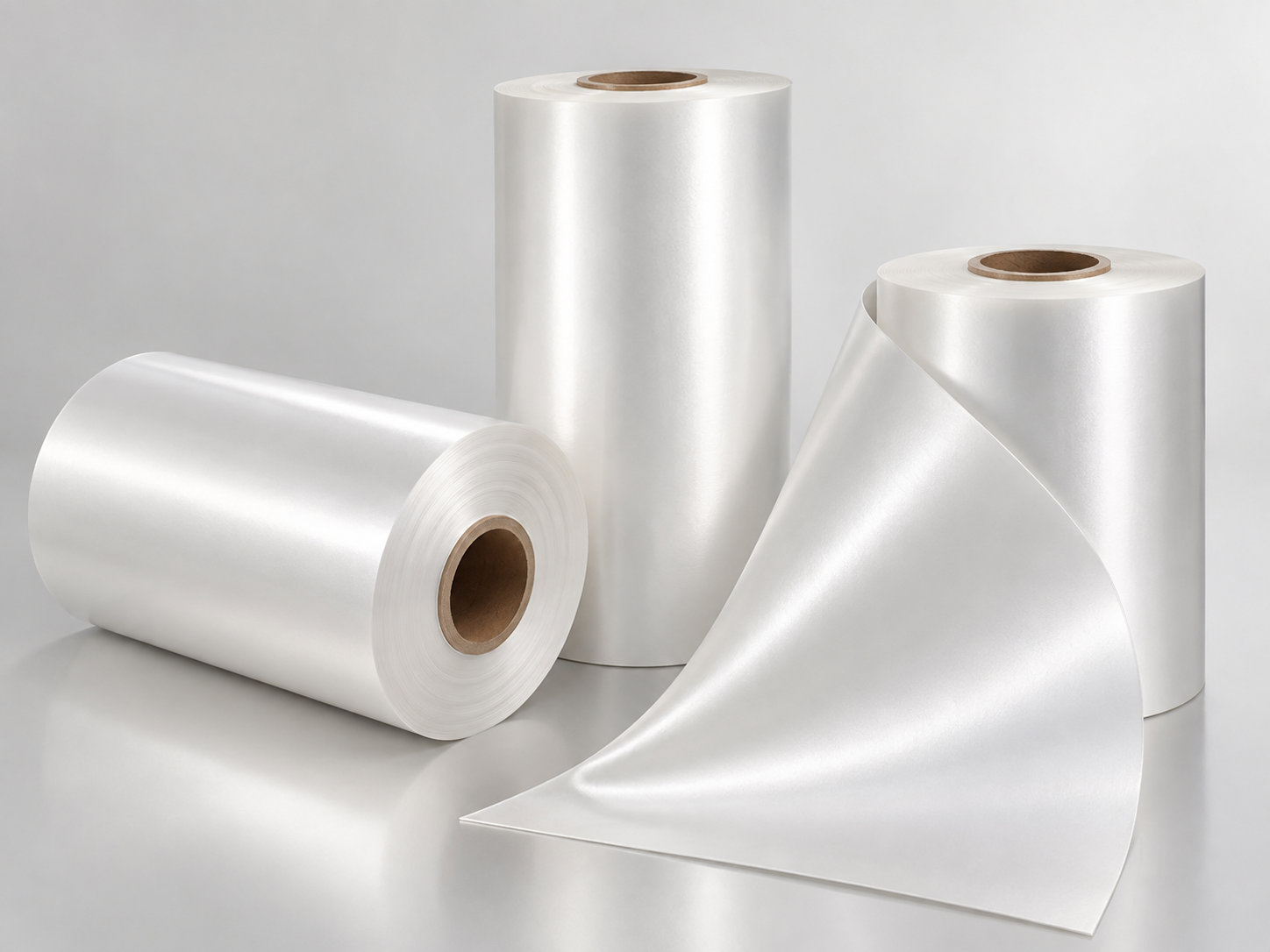 Illustration of opaque pearlized film rolls