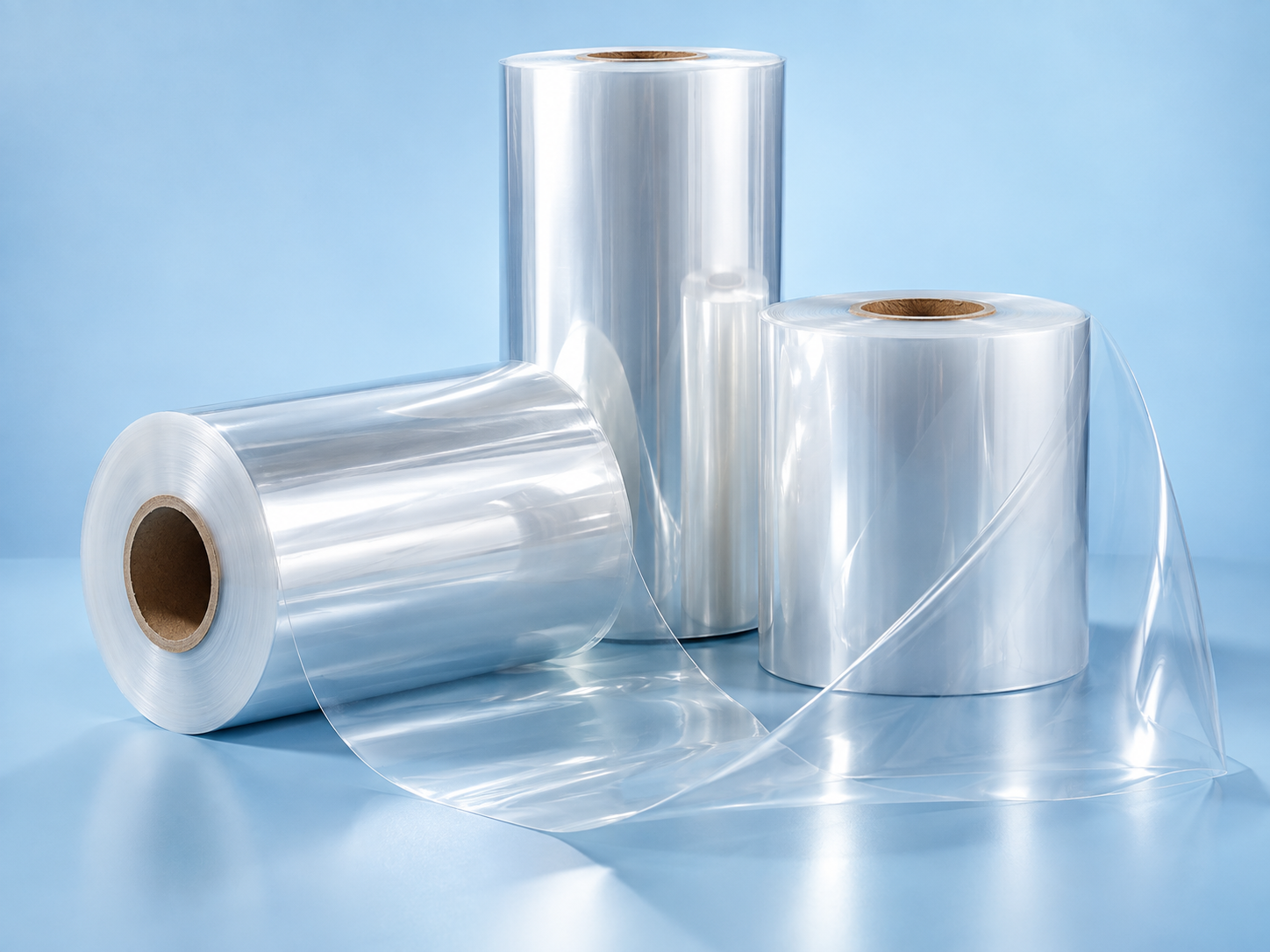 Illustration of transparent film rolls